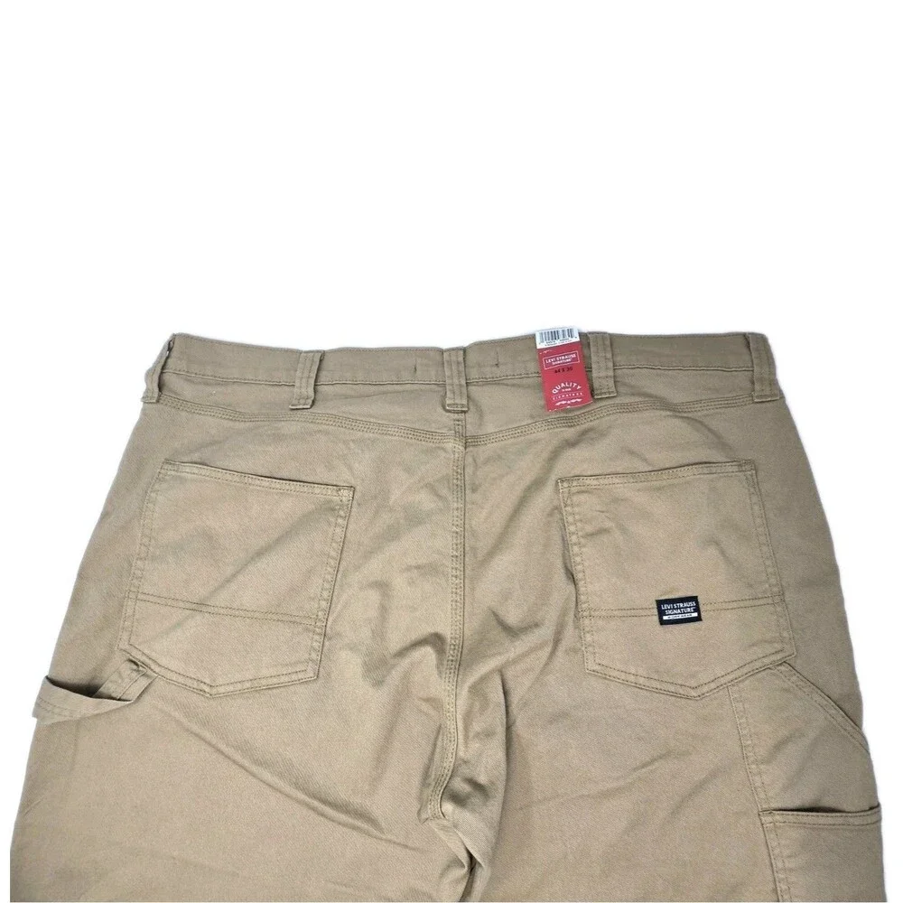 Levi Strauss Signature 44x30 Men's Cotton Carpenter Jeans American Khaki Relaxed